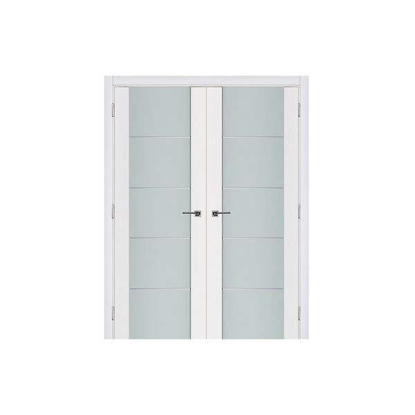 Triplex 007 Soft White Laminated Modern Interior Door - AllModernDoors