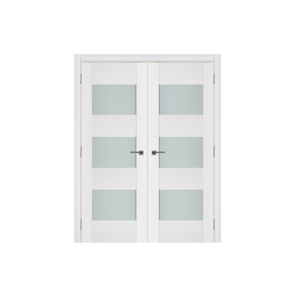 Triplex 015 Soft White Laminated Modern Interior Door - AllModernDoors